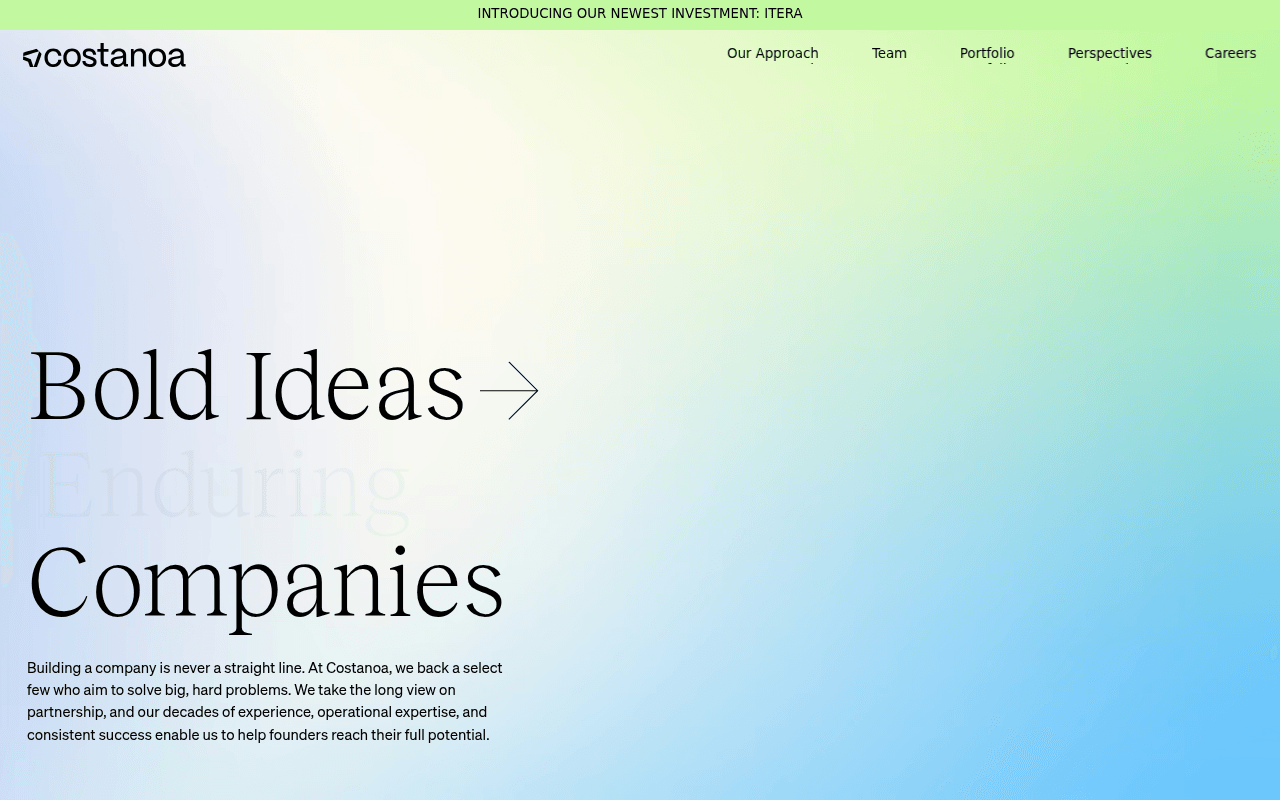 Costanoa Ventures website preview