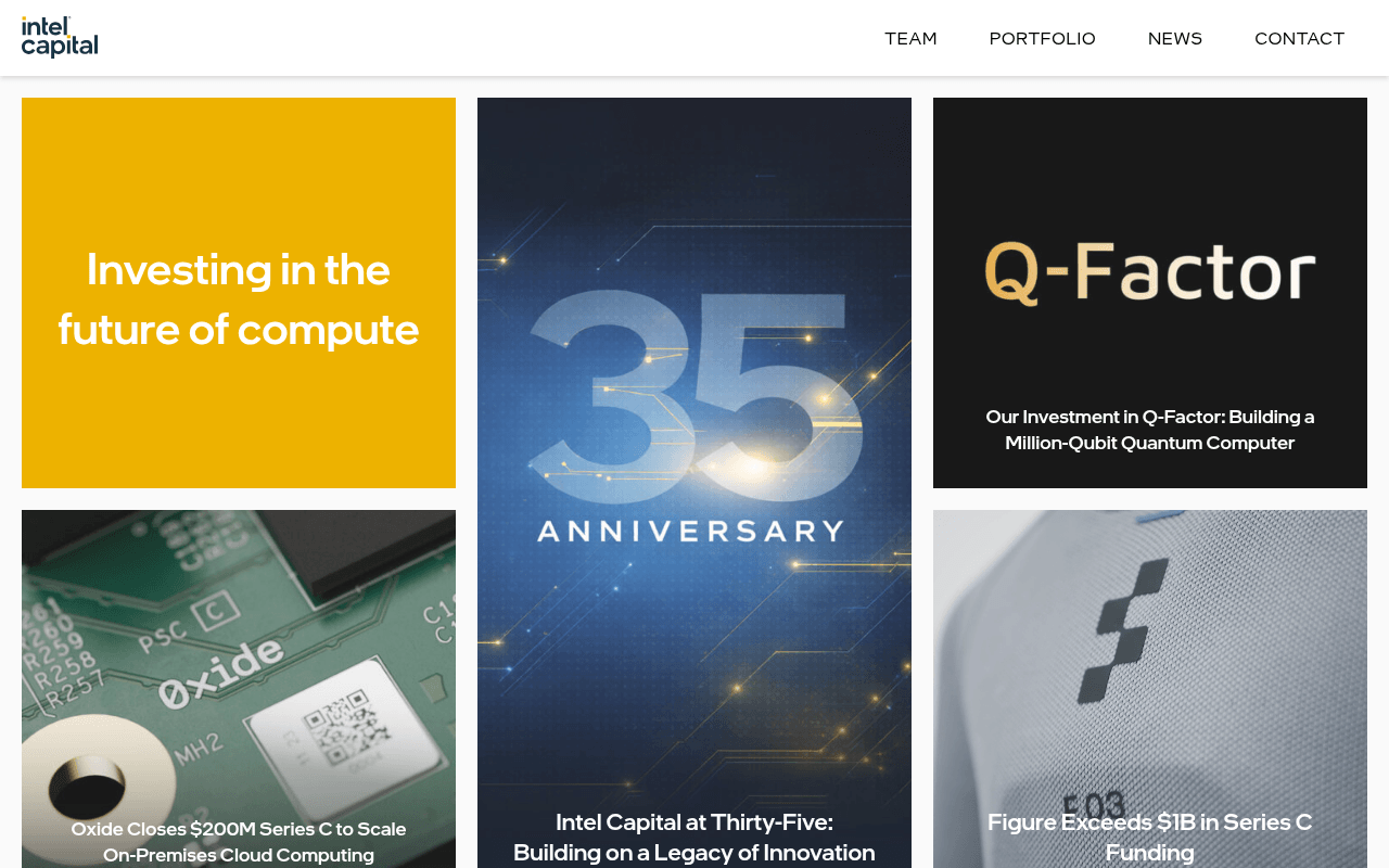 Intel Capital website preview