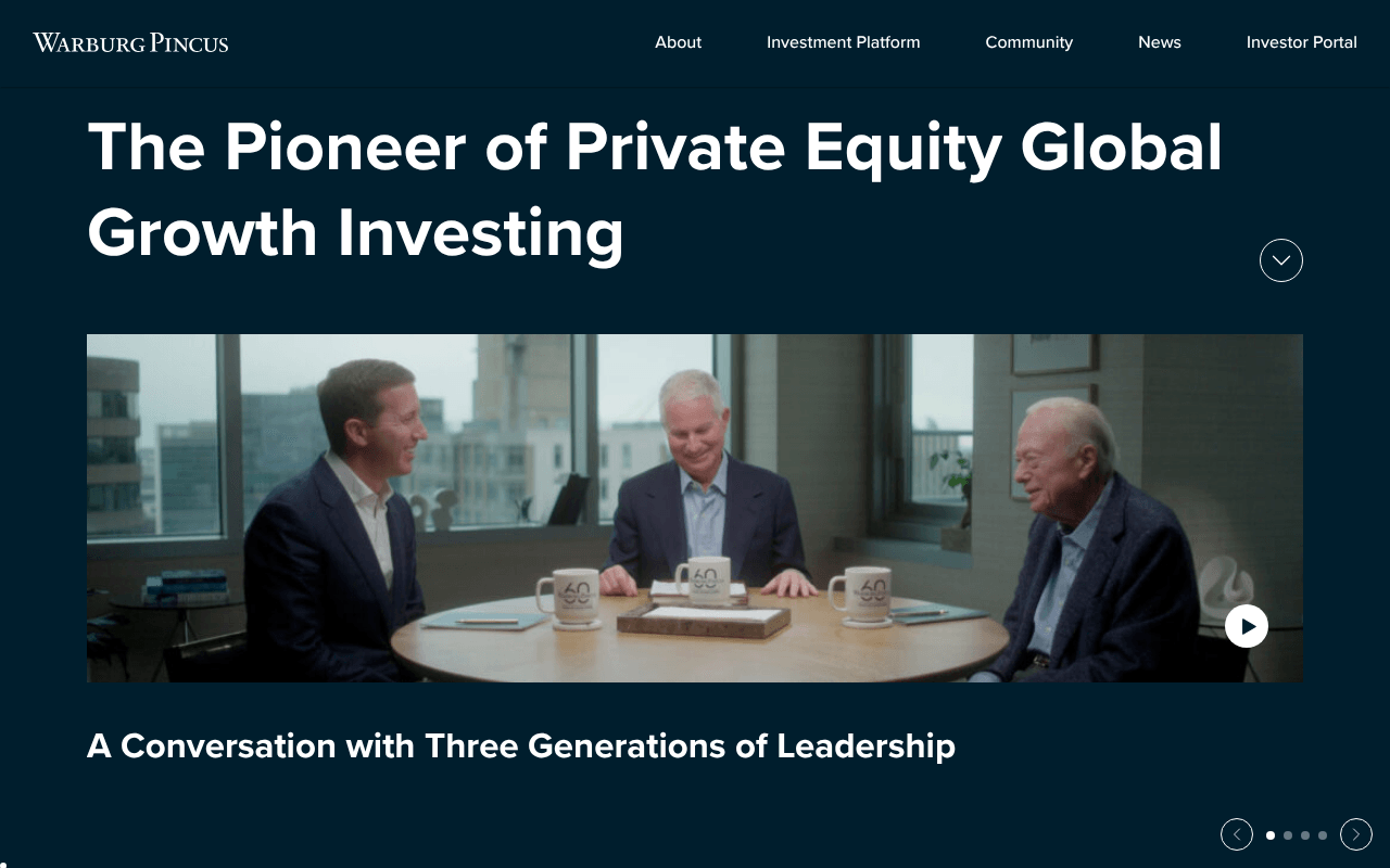 Warburg Pincus website preview