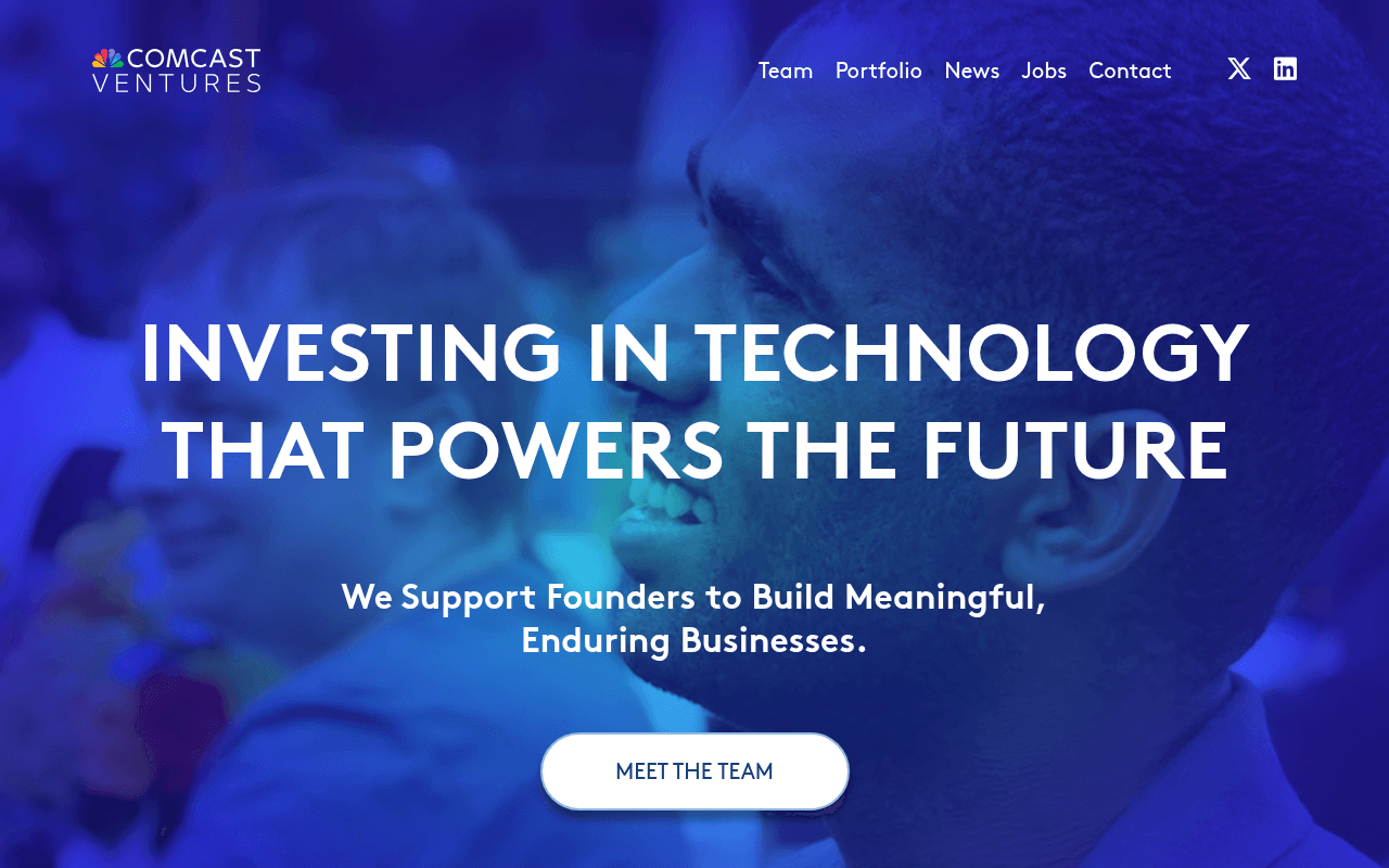 Comcast Ventures website preview