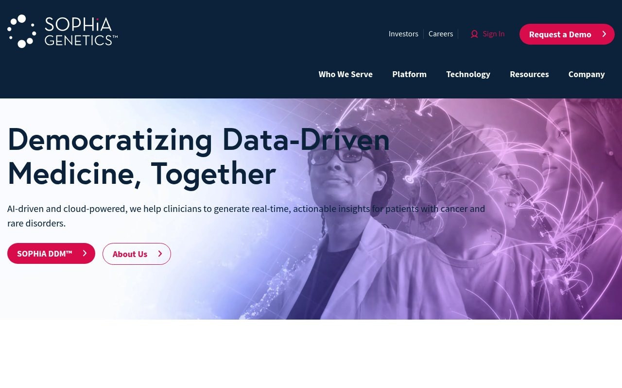 SOPHiA GENETICS website preview
