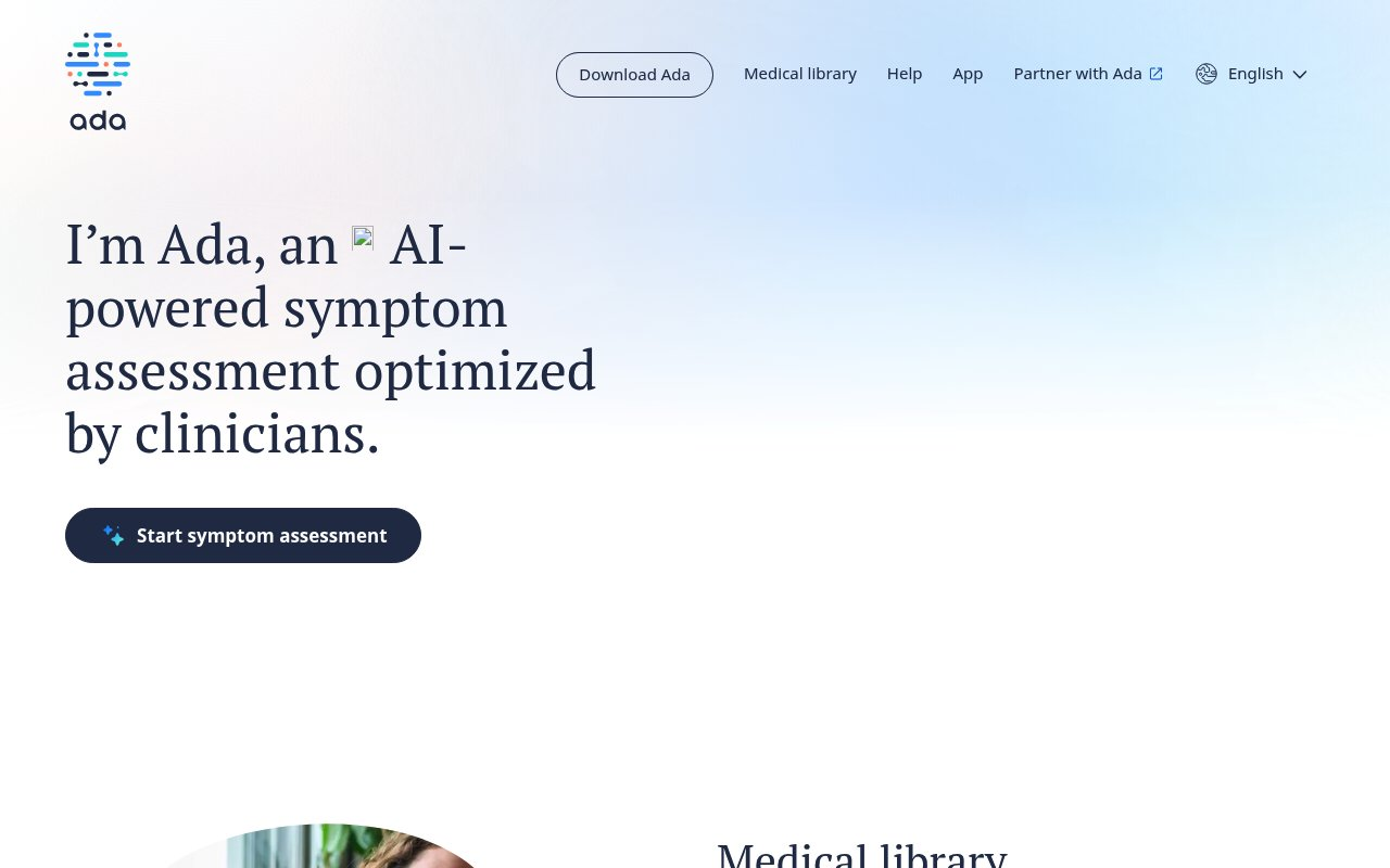 Ada Health website preview