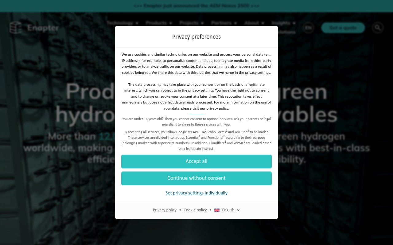 Enapter website preview