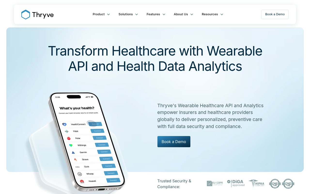 Thryve website preview