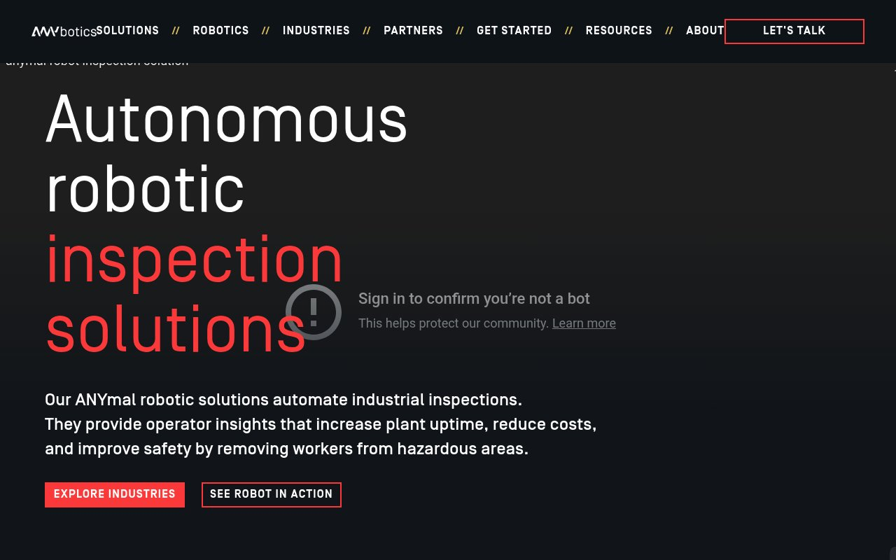 ANYbotics website preview