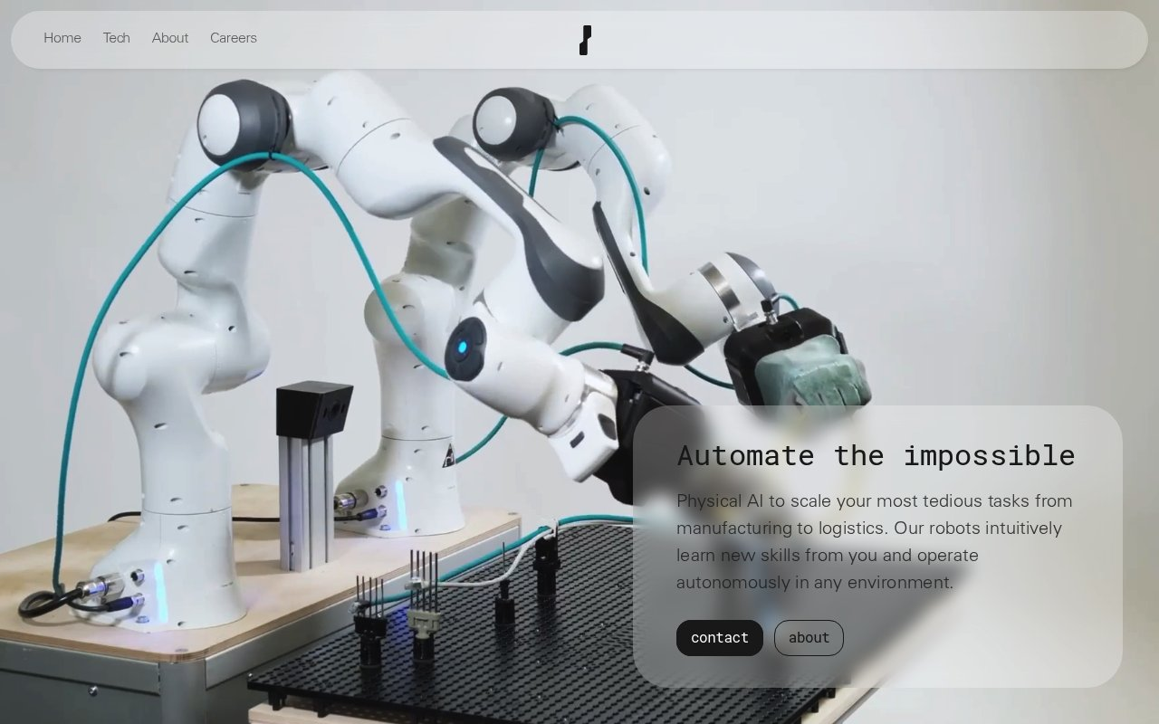 Mimic Robotics website preview