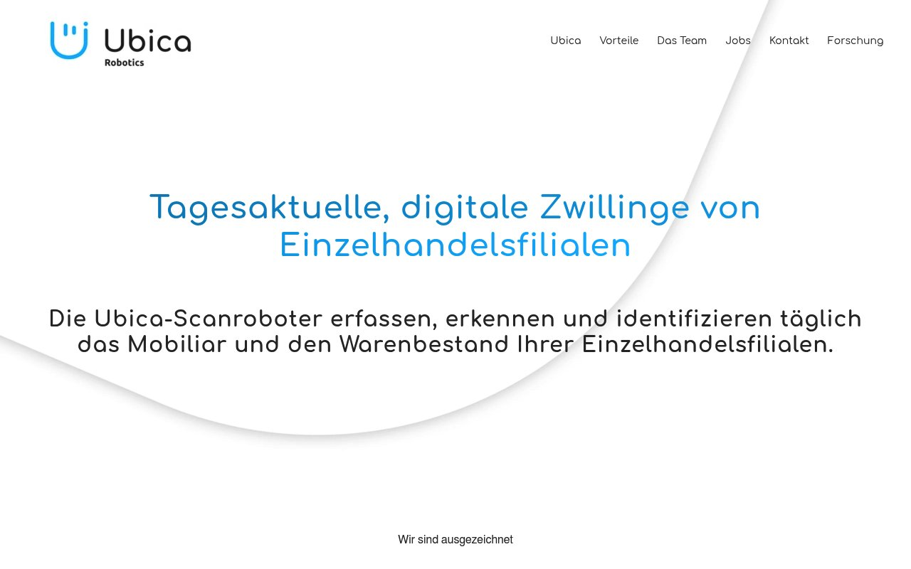 Ubica Robotics GmbH website preview