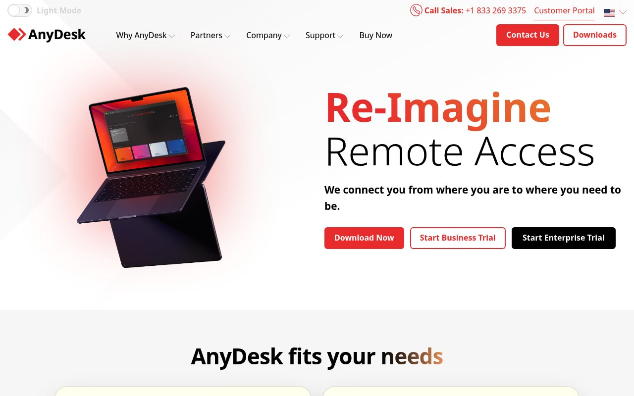 AnyDesk website preview