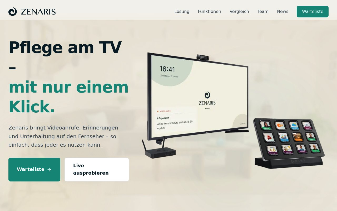 Zenaris website preview
