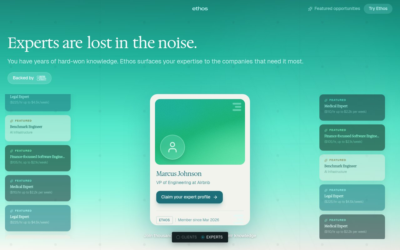 Ethos website preview