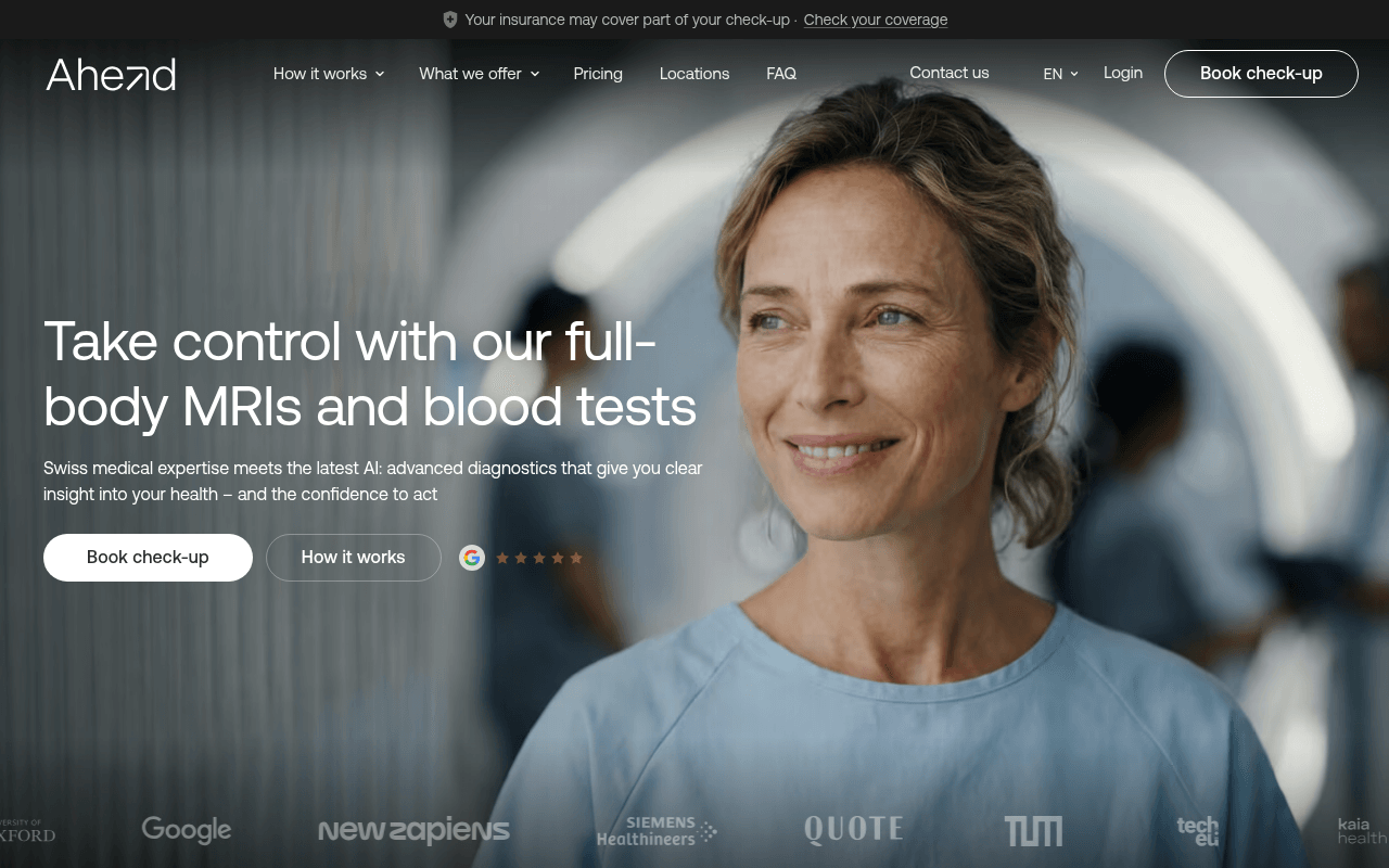 Ahead Health AG website preview