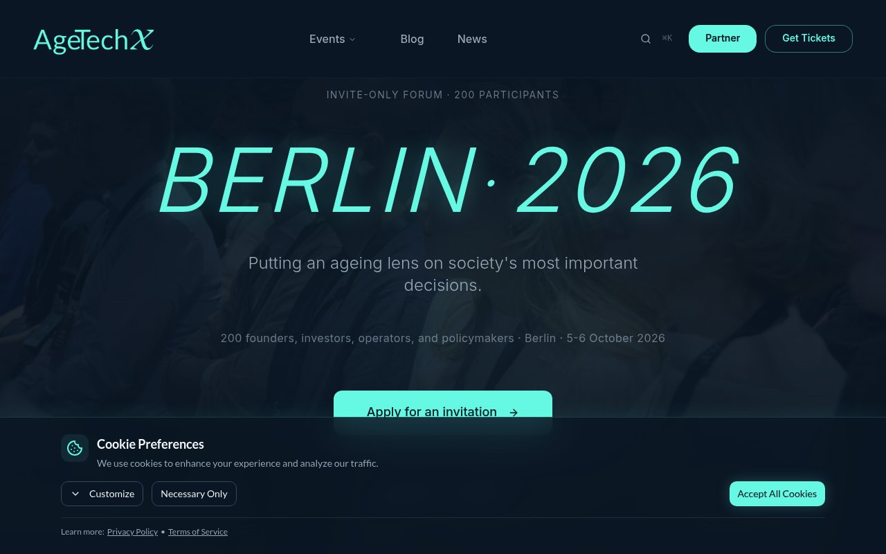 AgeTechX website preview