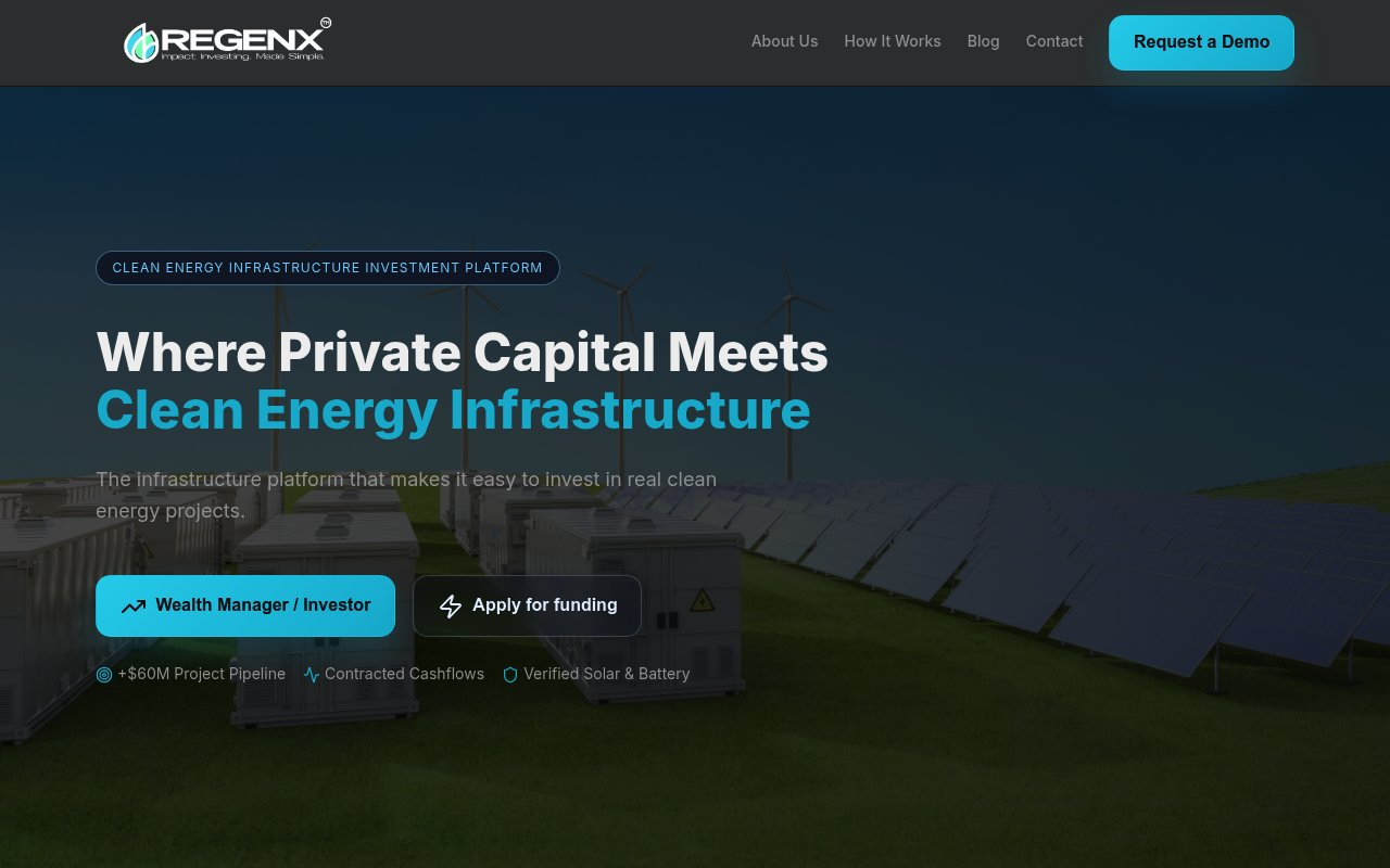 RegenX website preview