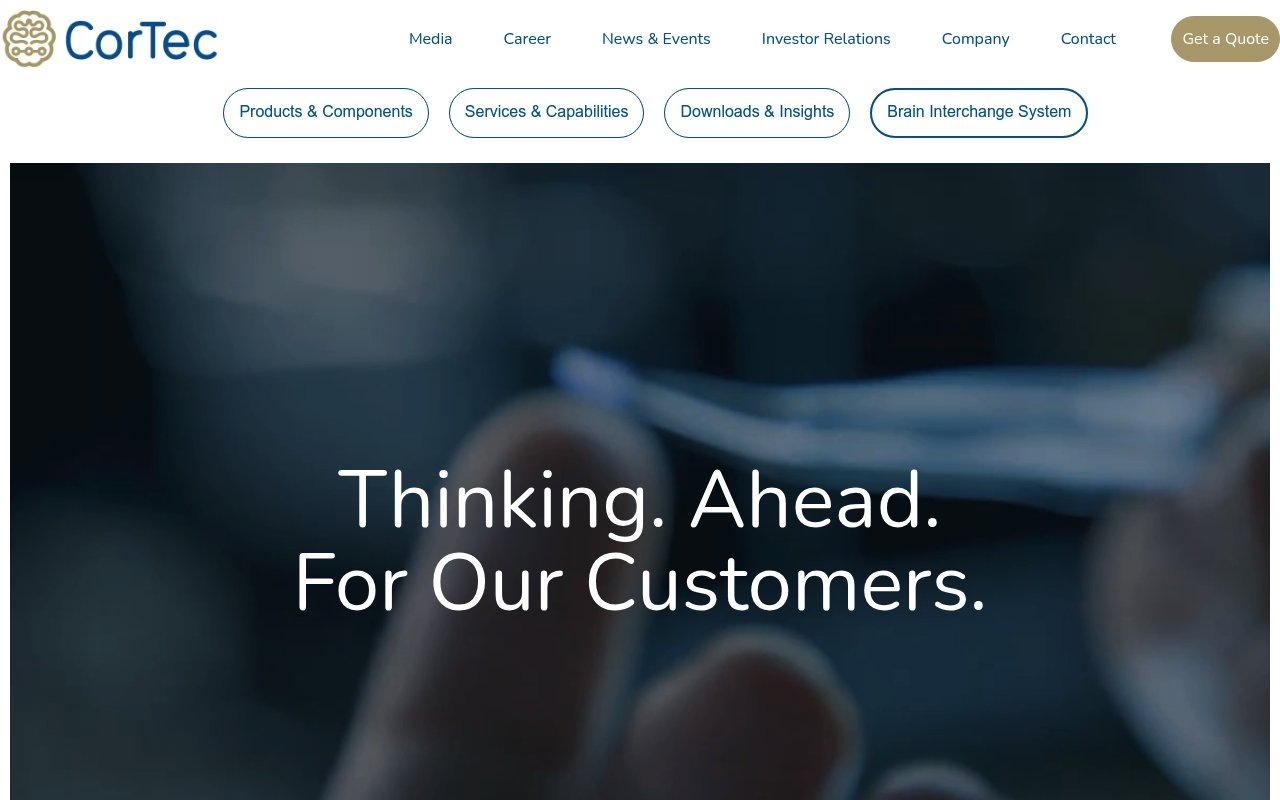 Cortec Neuro website preview