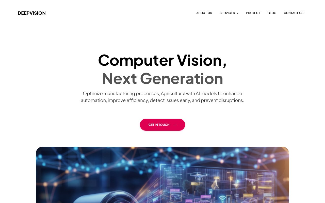 Deep Vision website preview