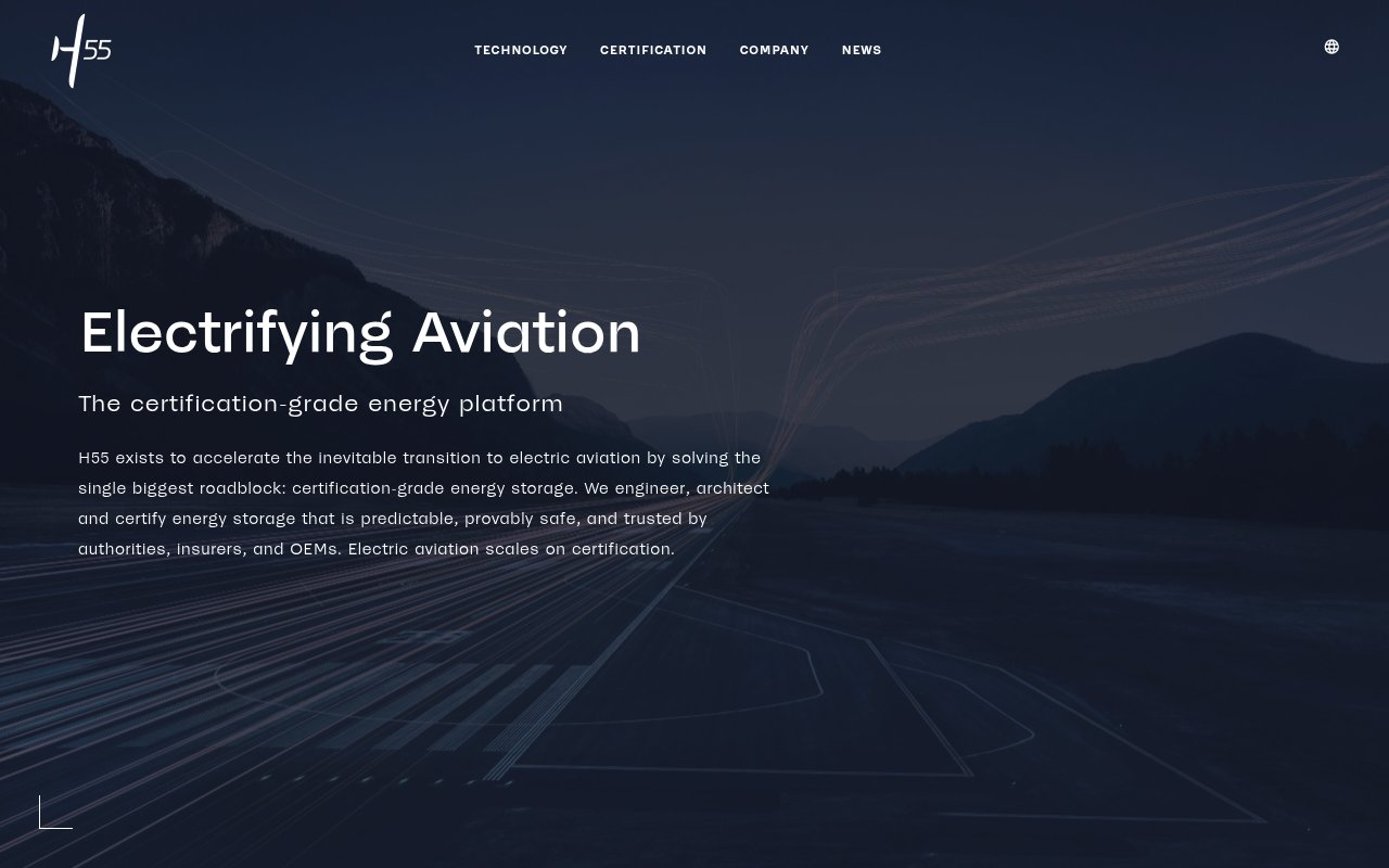 H55 website preview