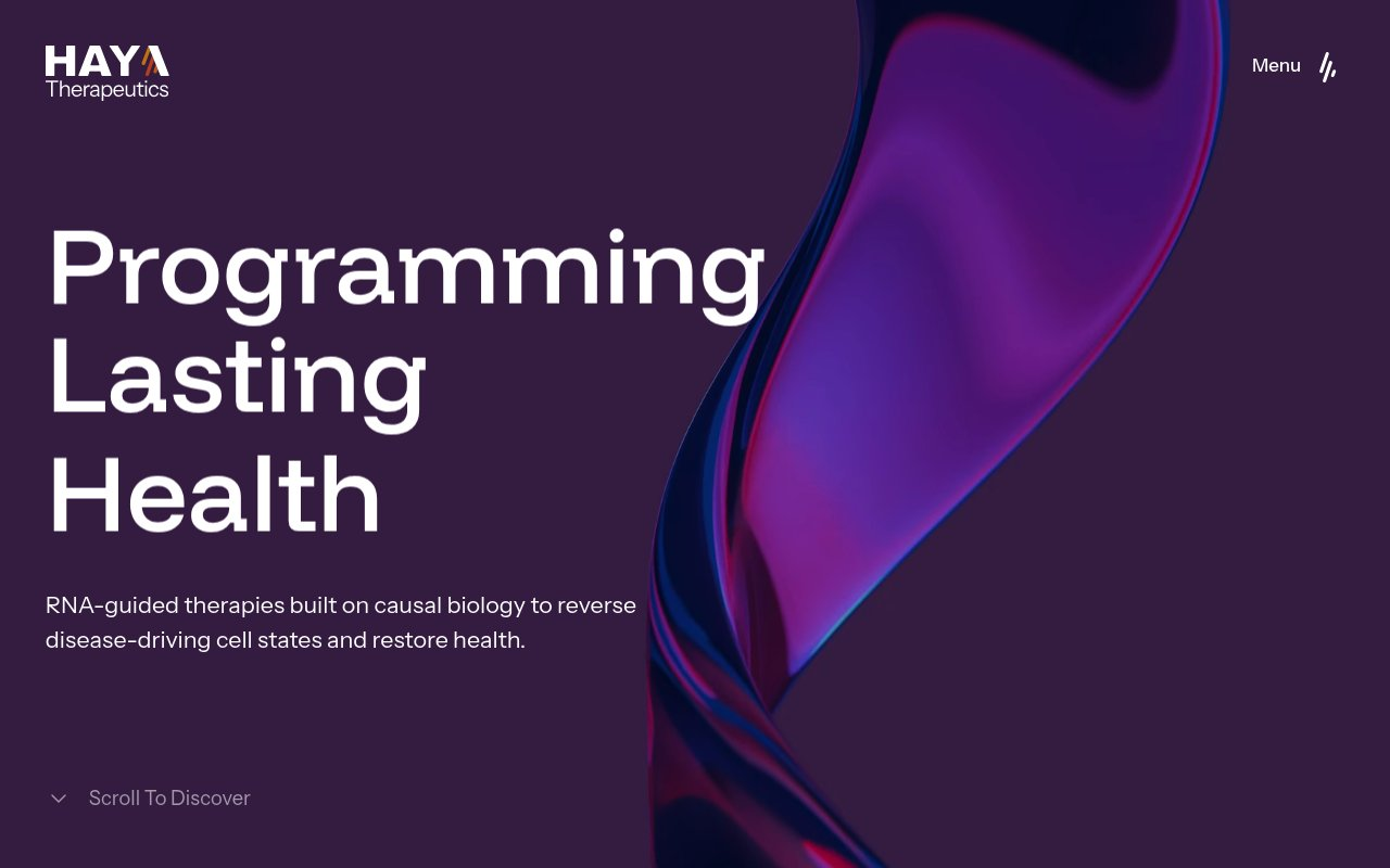 HAYA Therapeutics website preview
