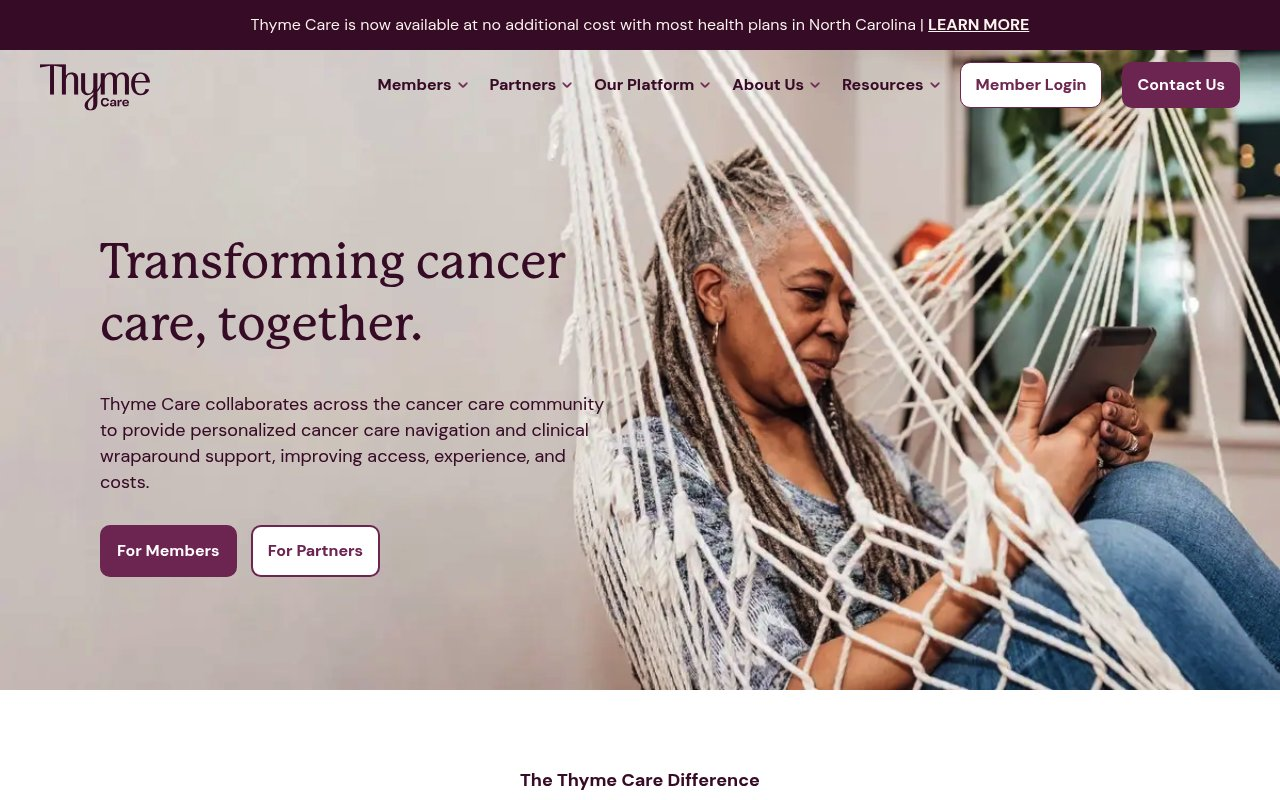 Thyme Care website preview