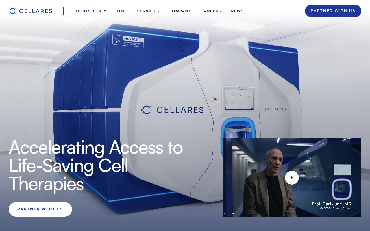 Cellares website preview