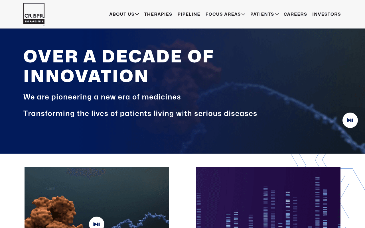 CRISPR Therapeutics AG website preview