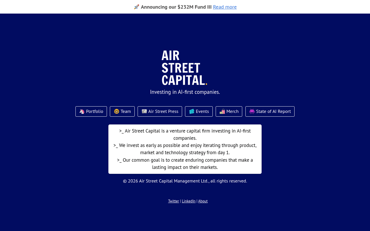 Air Street Capital website preview