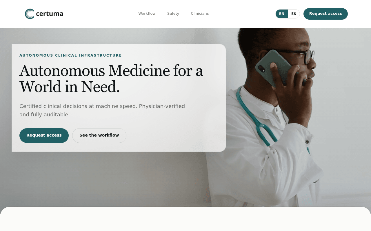 Certuma website preview