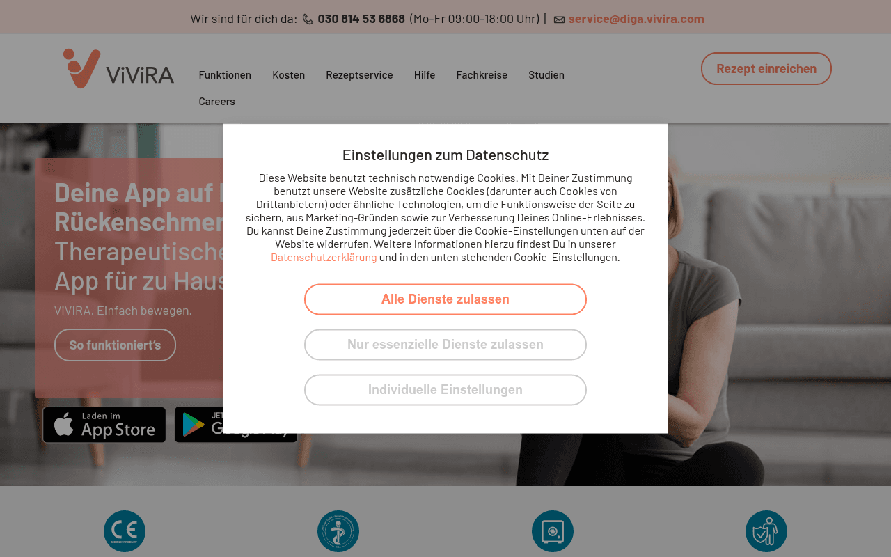 ViViRA website preview