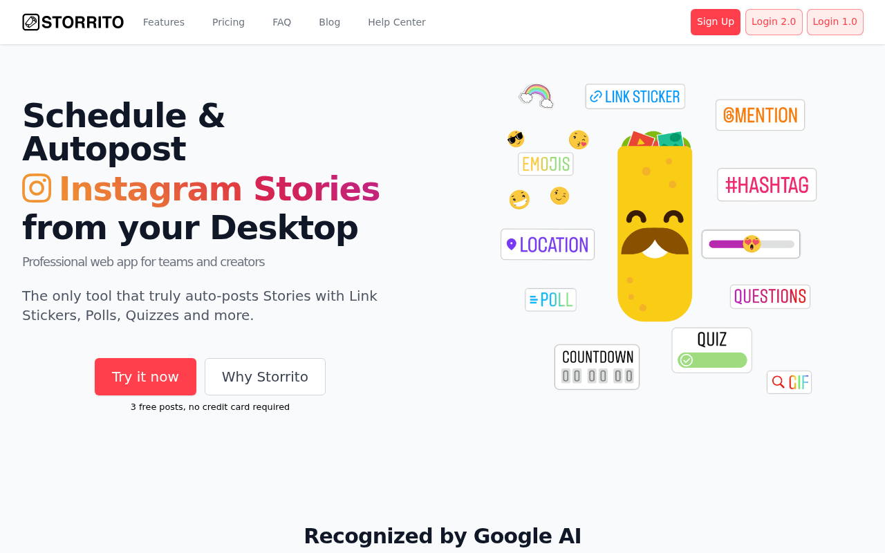 Storrito website preview