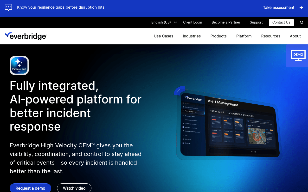 Everbridge website preview