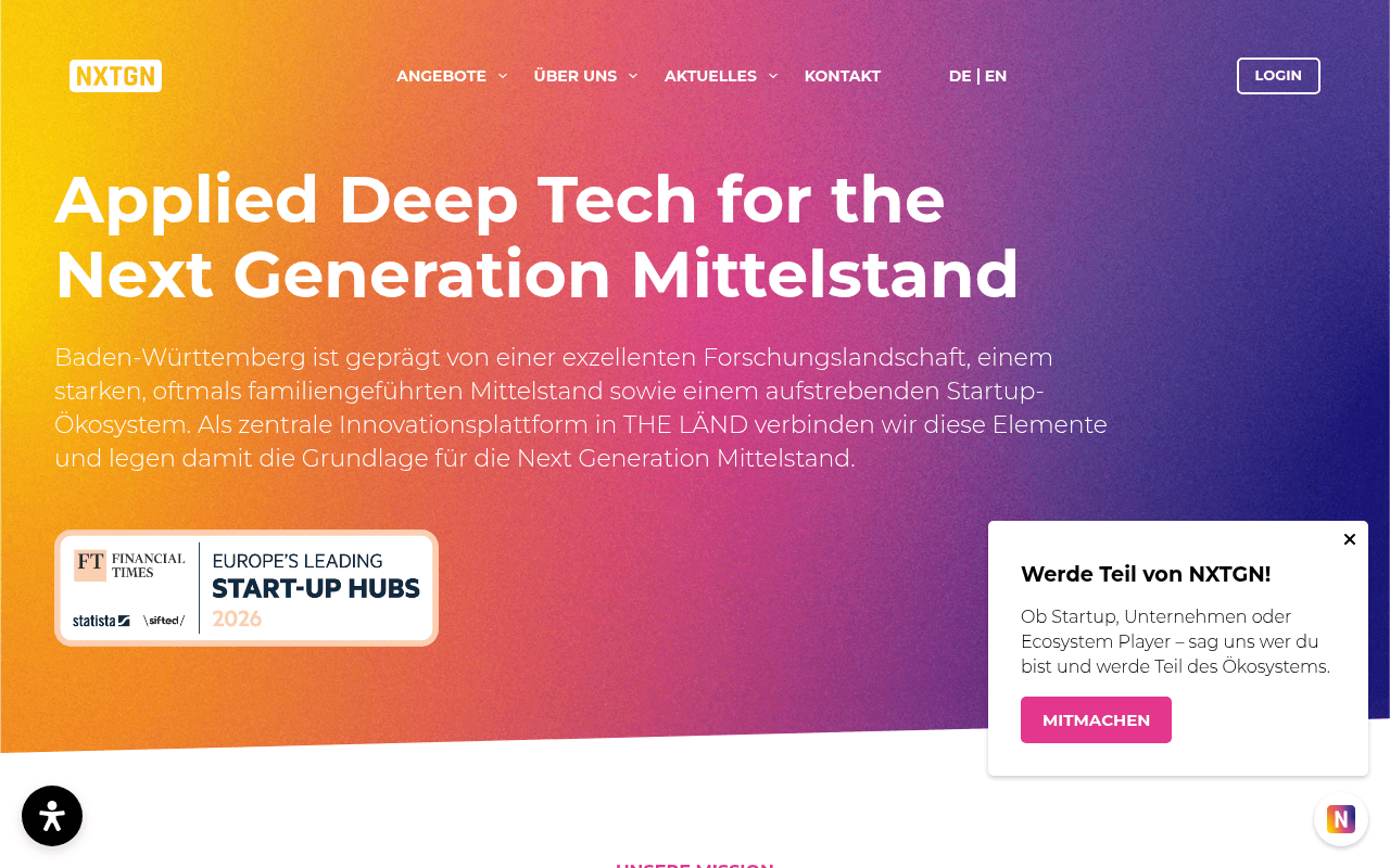 Gründermotor website preview