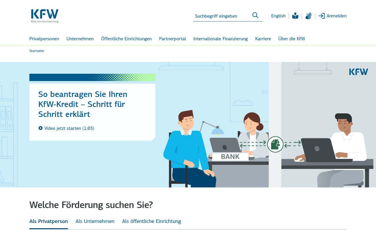 KfW Bankengruppe website preview