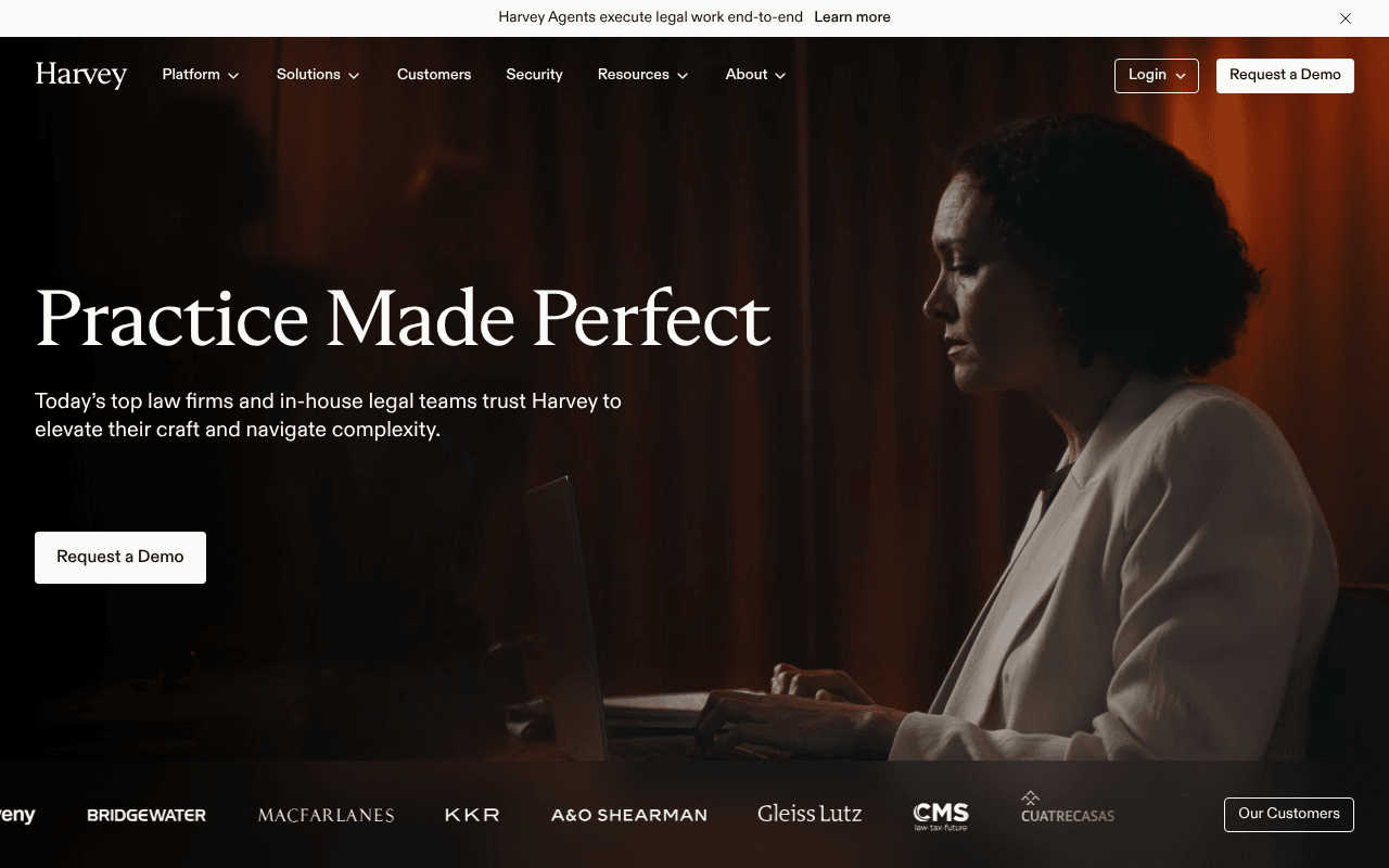 Harvey website preview