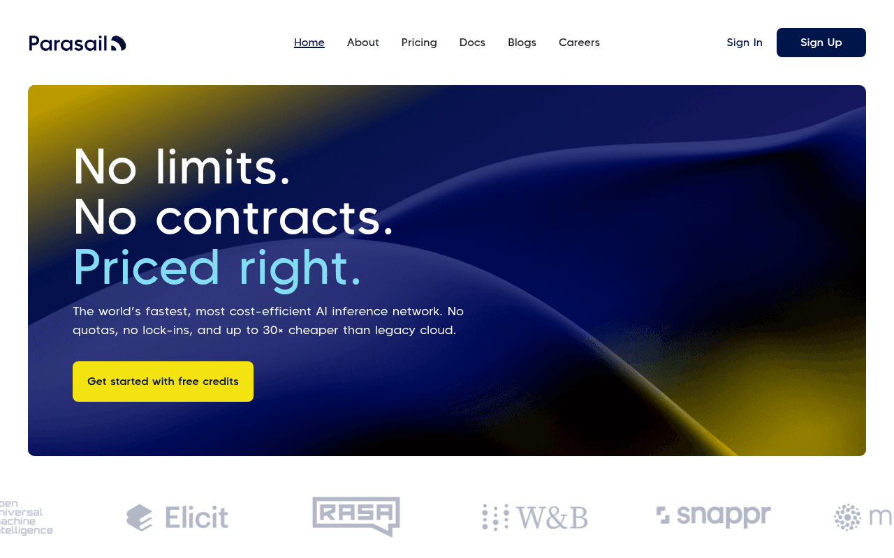 Parasail website preview