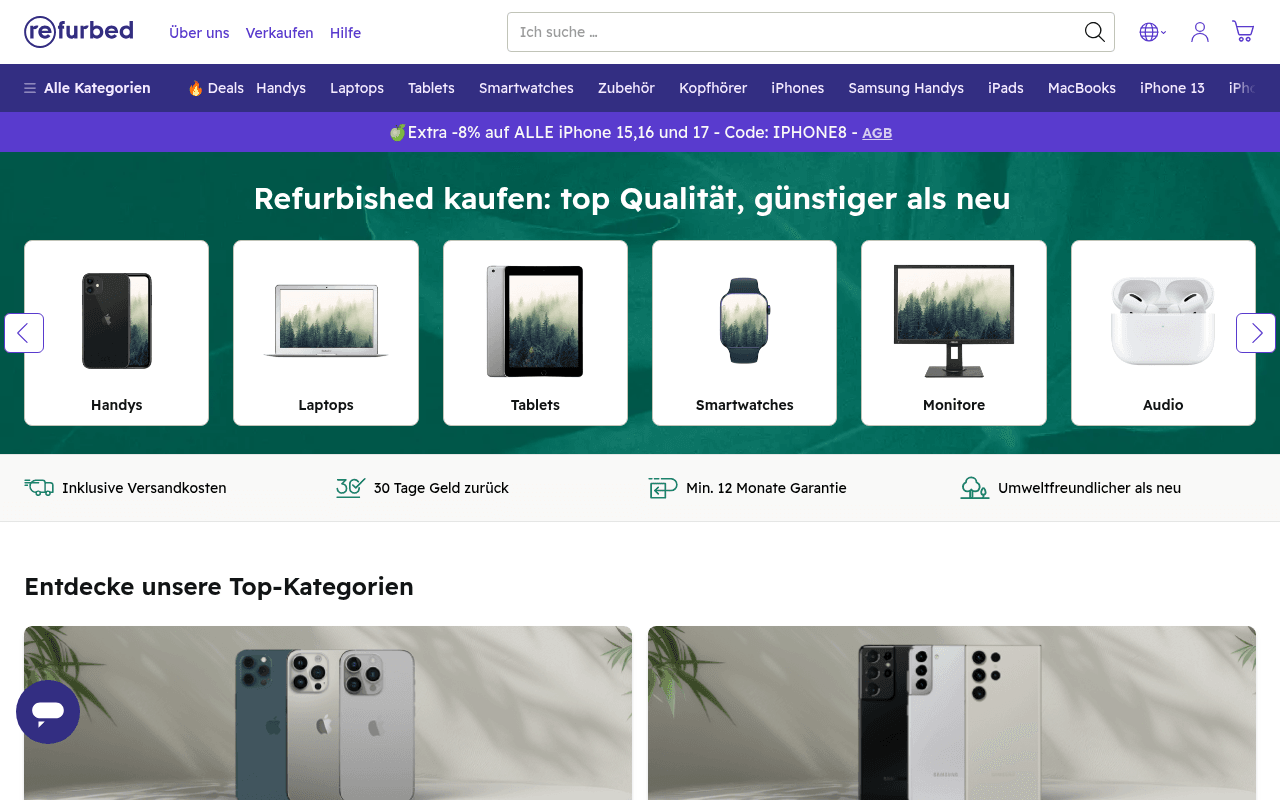 Refurbed website preview